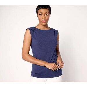 BEAUTIFUL by Lawrence Zarian Tank Size Large Refined Knit Gathered Shoulder NEW